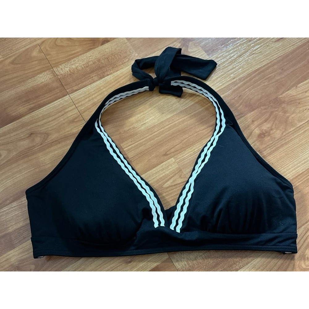 Coco Rave halter Black Swim Top